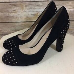 Anne Klein Women's High Heel Suede Pump Gold Studs